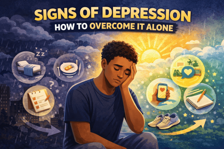 signs of depression, how to overcome it alone